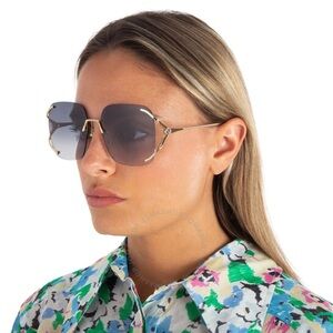 GUCCI Grey Gradient Square Ladies Sunglasses